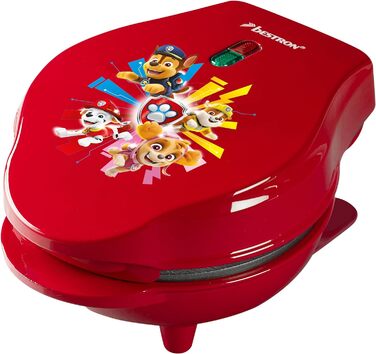 Вафельниця Paw Patrol, міні-вафельниця для дітей, офіційна ліцензія, діаметр 10 см, червона, для дня народження, Великодня та Різдва