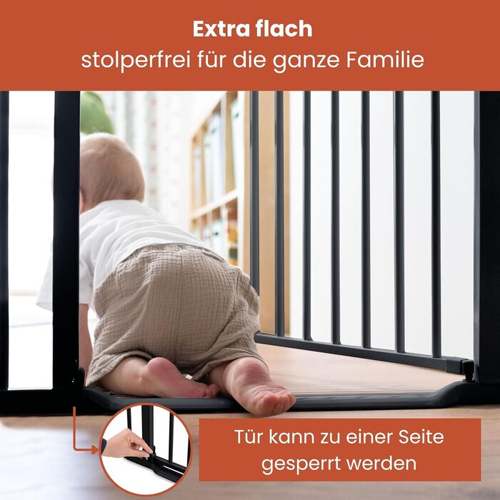 Захисний бар'єр Hauck Clear Step 2 Schwarz 75-80 см для дітей та собак, без свердління, висота 77 см