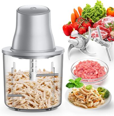 Електричний подрібнювач для кухні 1.5L, подрібнювач курки, овочів, фруктів та м'яса, 250W, для приготування дитячого харчування