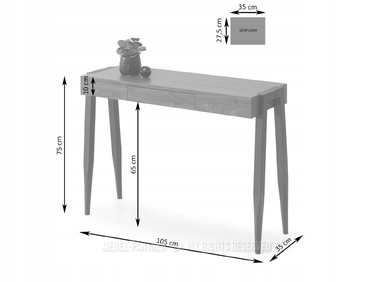 Консольний столик Mebel-Partner, чорний / напівглянцевий горіх, 105 x 75 x 35 см