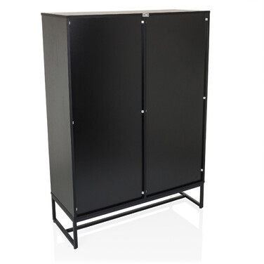 Шафа AMIO H 100x40x140 см, 2 висувні ящики, 1 дверцята, чорний/дуб, hjh LIVING