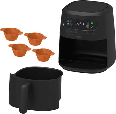 Цифрова повітряна фритюрниця CRUX Marshmello 3.0 QT, чорна