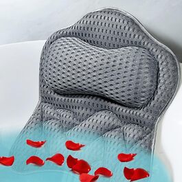 Подушка для ванни, ергономічна подушка для шиї та спини з 3D AirMesh, гігієнічна, з міцними антиковзкими присосками