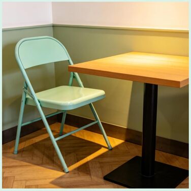 Набір металевих складаних стільців Vollstahl (4 шт), посилені стільці з ергономічною спинкою, витримують до 150 кг, для дому, офісу та заходів (світло-зелені)
