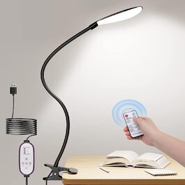 CRLL LED лампа з кліпсою USB для читання, настільна лампа з захистом очей, діммер, 5 кольорів і 5 рівнів яскравості, нічник для дітей, ідеальна для читання, малювання, шиття, манікюру