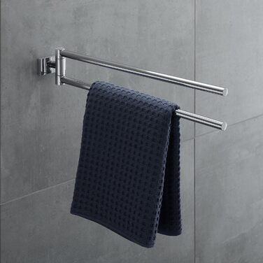 Двоплечий тримач для рушників Duravit Karree, настінний, поворотний, 45 см, хром