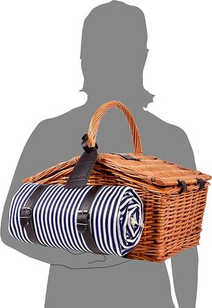 Sänger Пікнік-набір Sylt на 4 особи, 24 предмети, великий кошик, плед і посуд