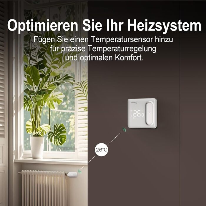 Smart термостат на радіатор 2 шт., Zigbee, бездротовий, з керуванням через Tuya APP та голосовими помічниками (Alexa, Google Assistant), енергозбереження (з датчиком температури Zigbee)