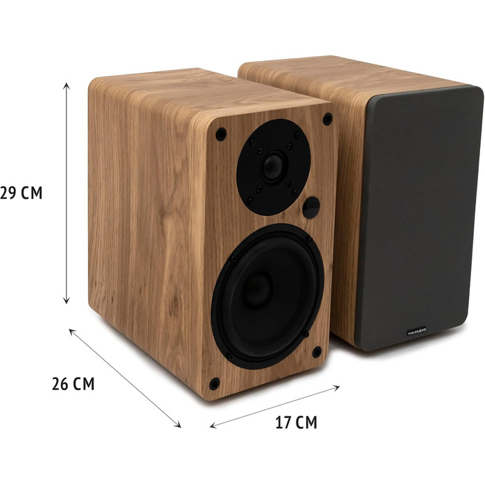 VULKKANO A5 ARC Поличкові колонки Bluetooth 5.0 з HDMI ARC, оптичним входом, RCA, USB, вихід для сабвуфера, коричневі
