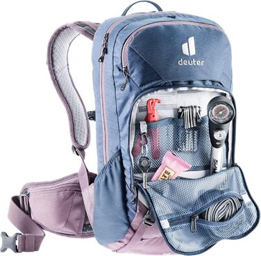 Жіночий велосипедний рюкзак Deuter Attack 14 SL з протектором, 14 л, синій Marine-grape
