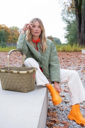 Сумка-шопер Reisenthel Carry Bag Frame Rhombus Olive – велика містка сумка з внутрішньою кишенею, водонепроникний дизайн
