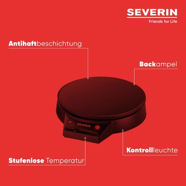 Вафельниця Severin WA 2106 для двох класичних вафель у формі серця, антипригарне покриття, 1200 Вт, чорна
