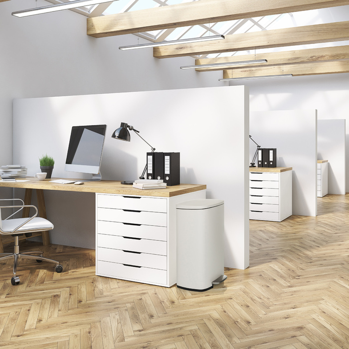 Контейнер для сміття / Відро для сміття CLEAN XV 50л сталь бежевий hjh OFFICE