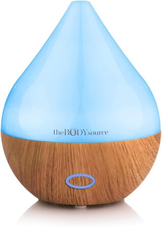 Ультразвуковий аромадифузор The Body Source 165 мл з LED-підсвіткою 7 кольорів, електричний зволожувач повітря для ефірних олій, аромалампа для дому, офісу, спа