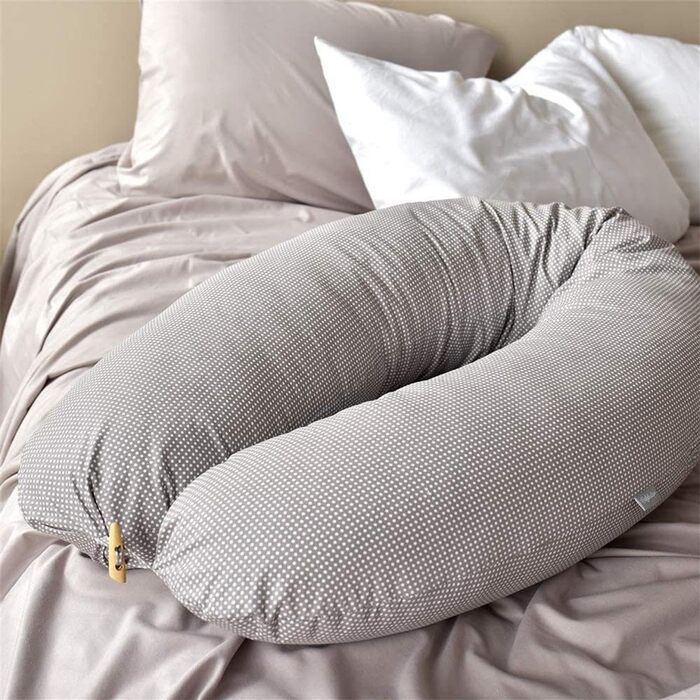 Подушка для годування sei Design XXL 190x30 см – персоналізована, з іменем та датою народження, подарунок для немовлят, хлопчика чи дівчинки, сіра, велика, зіркове небо, подушка для вагітних