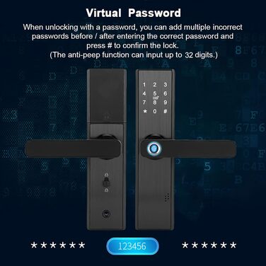 Розумний дверний замок WiFi з сенсорним екраном, відбитком пальця, паролем, IC-картою та механічним ключем, сумісний з Tuya