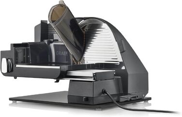 Електричний універсальний слайсер GRAEF Master M95, сталевий ніж 170 мм, товщина нарізки 0-20 мм, 170 Вт, Made in Germany, колір сірий