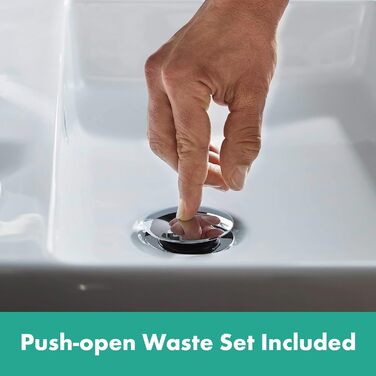 Змішувач для ванної кімнати Hansgrohe Tecturis S Fine з Push-Open, CoolStart, EcoSmart+ та виливом 110 мм, хром
