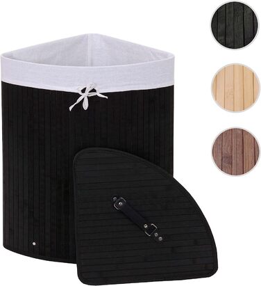 Бамбуковий кошик для білизни Eckwäschekorb HWC-C21, 50 л, коричневий, 61x48x35 см