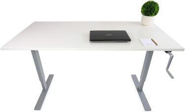 Регульований стіл Ergotopia Desktopia: ручне регулювання висоти, ширина під будь-яку стільницю (білий)