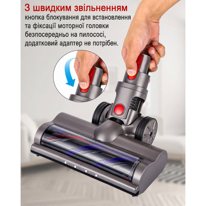 Насадка-щітка для пилососа Dyson V7/V8/V10/V11/V15, електрична турбощітка з роликовою щіткою, аксесуари для підлоги, 2 шт.