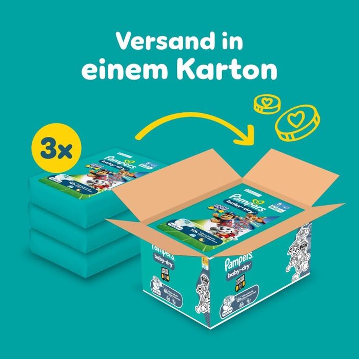 Підгузки Pampers Baby-Dry Paw Patrol Edition розмір 5 (11-16 кг), 186 шт, захист від протікань