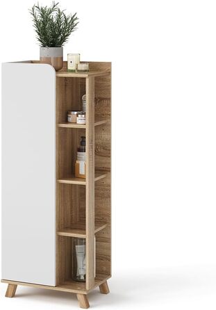 Середня шафа Vicco Karen, дуб сонома/білий, 50x128 см, з дверцятами та відкритими полицями