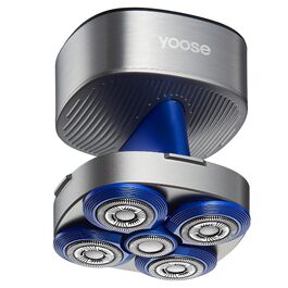 Електрична машинка для гоління голови Yoose Herren IPX7 (5 насадок, 90 хв, USB-C, індикатор заряду, вологостійка, срібляста)