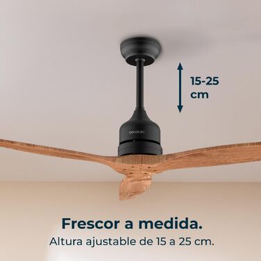 Вентилятор стельовий Cecotec EnergySilence Aero 5270 DarkWood DC 40W 132 см з пультом, таймером, 6 швидкостей, для літа/зими, регульована висота