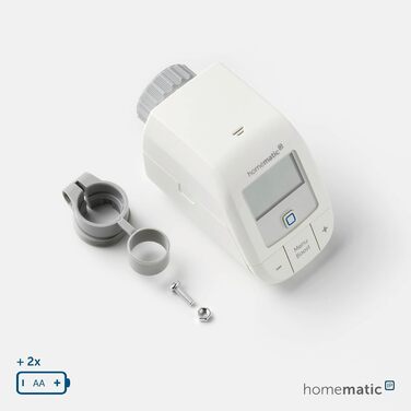 Homematic IP Термостат на радіатор Smart Home, 3 шт. - Цифровий термостат для опалення з керуванням через додаток, сумісний з Alexa та Google Home, легка установка, енергозбереження