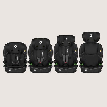 Автокрісло Lionelo Billy i-Size 76-150 см (15 міс - 12 років), ISOFIX, R129, Чорне