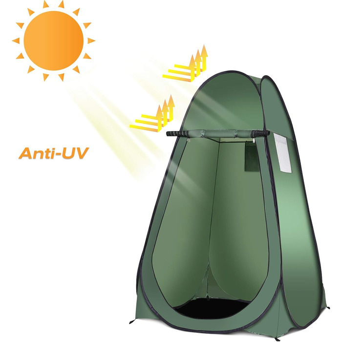 Намет-роздягальня Relax4Life Pop-up, душовий намет, туалетний намет, 120x120x190 см (зелений)