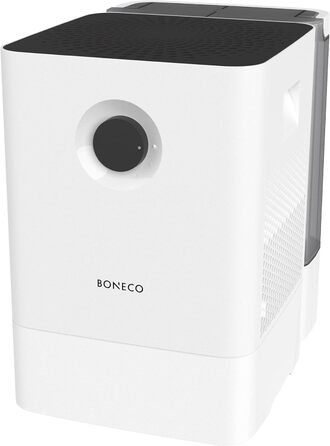 Зволожувач повітря BONECO W300 знімний бак 12 л, для кімнат до 50 м², дуже тихий 27 дБ, 2 режими, авто-вимкнення, мийка повітря, білий