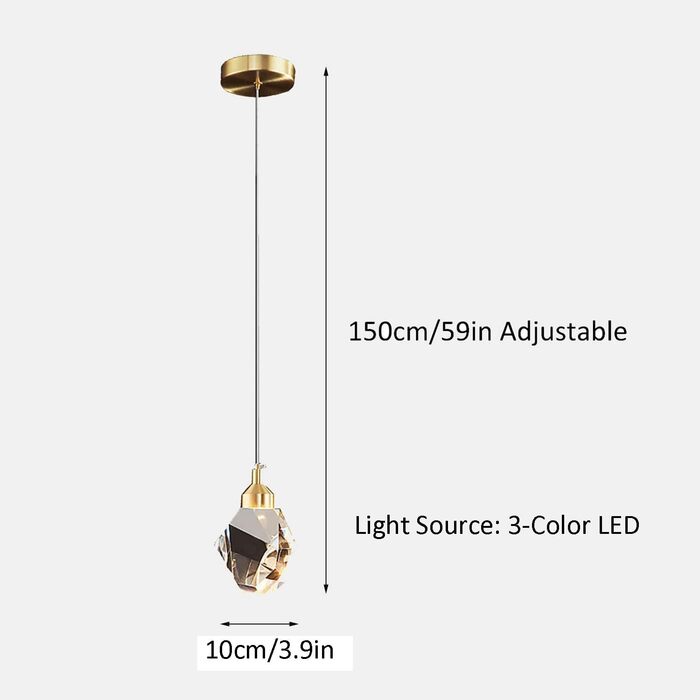 Сучасна кришталева підвісна люстра Sxtiger, 3 кольори LED, регульована по висоті, золота, для кухні, спальні, їдальні