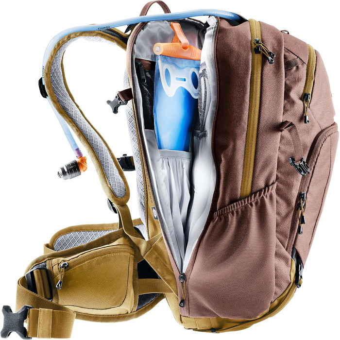 Жіночий велосипедний рюкзак Deuter Attack 18 SL з протектором, колір Raisin-almond, 18 л