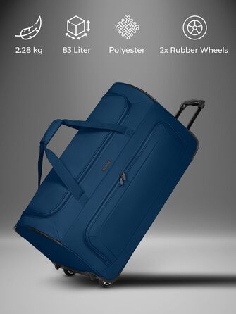 Велика дорожня сумка-тролей REDOLZ з колесами 71 см, 81 л, бежева, для чоловіків і жінок