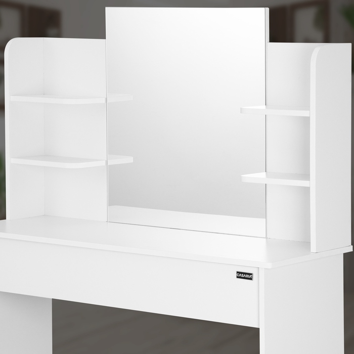 Туалетний столик Casaria, білий МДФ, 108x40x140 см, з LED-підсвіткою