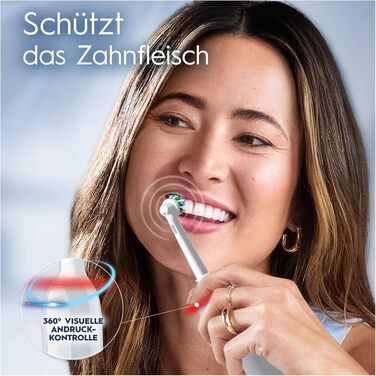 Електричні зубні щітки Oral-B Pro 3 3900 (набір 2 шт) + 3 смінні насадки, 3 режими чищення, 360° контроль тиску, White/Black