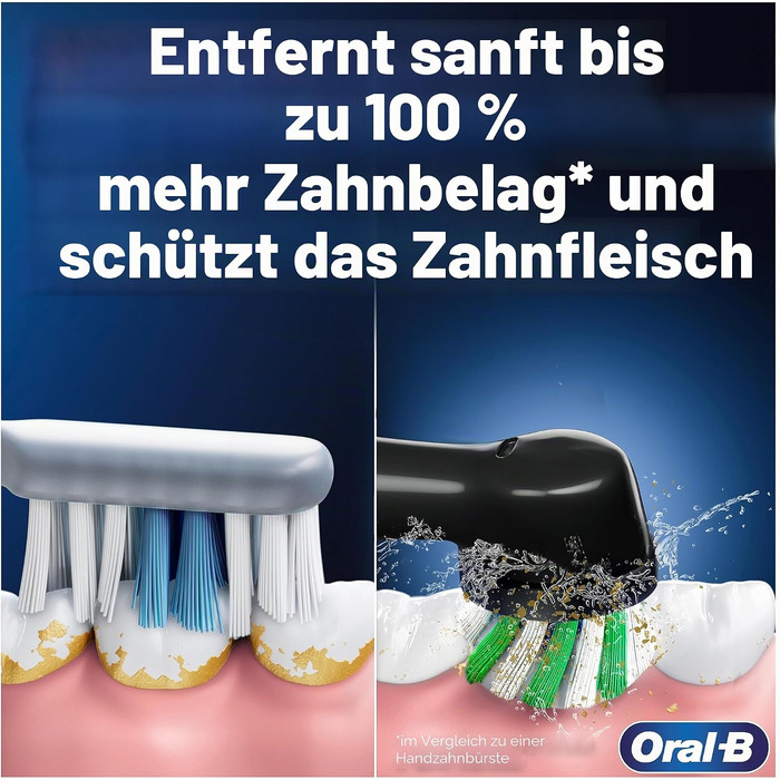 Електричні зубні щітки Oral-B Pro 3 3900, набір з 2 шт та 3 насадками, 3 режими чищення, 360° контроль тиску, від Braun, білий/чорний