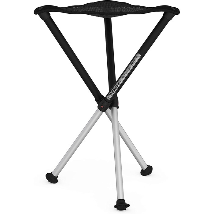 Складаний триногий стілець Walkstool Comfort з алюмінію, висота 65 см, чорно-сірий (до 250 кг)