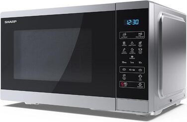 Мікрохвильова піч SHARP YC-MS252AE-S, 900 Вт, 11 режимів, розморожування, срібляста, 47,2x28x34,5 см