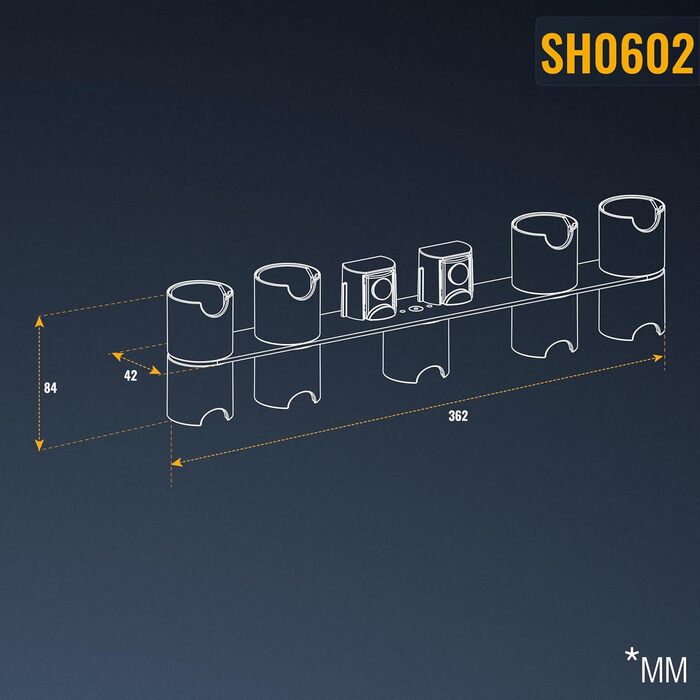 Аксесуари та запчастини для пилососа RICOO, сумісні з Dyson V7/V8/V10/V11/V12/V15, модель SH0602, сірі, якісний пластик, 232x42x85 мм