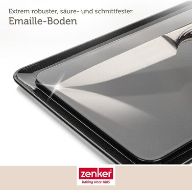 Форма для випічки Zenker прямокутна з кришкою DELUXE, коробка для транспортування тортів з емальованим дном, дека для випічки з кришкою (Чорний/Прозорий/Червоний), 1 шт.