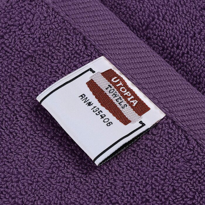 Набір рушників Utopia Towels 4 шт, 100% бавовна, 69x137 см, преміум, дуже вбираючі, м'які банні рушники, колір сливовий