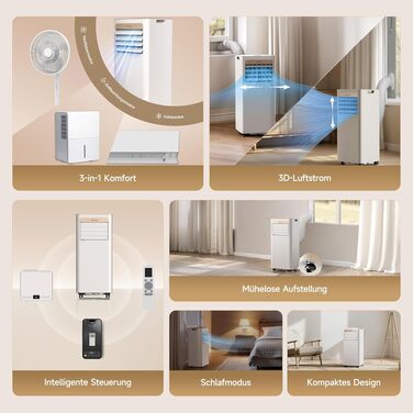 Мобільний кондиціонер Dreame P-Wind10 9000 BTU 3-в-1: охолодження, осушення, вентиляція. Керування через додаток, нічний режим, самоочищення