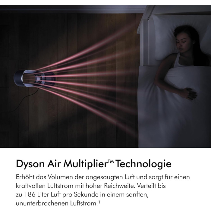 Вентилятор без лопатей Dyson Cool AM07: Потужний, тихий, з пультом, 10 швидкостей, поворот 70°