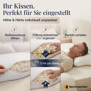 Подушка для сну Nachtwaechter LINA для людей з апное та користувачів CPAP-терапії, спеціальна подушка для сну на боці