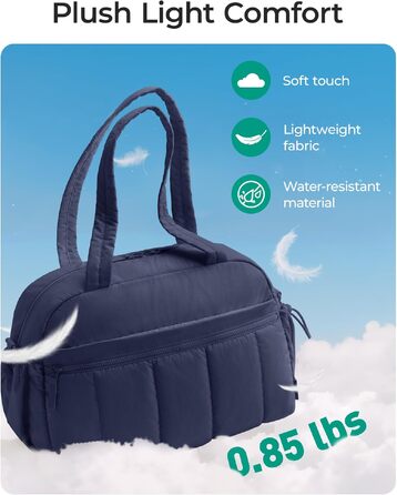 Спортивна сумка-вікенд BAGMART Puffer на 24л для жінок та мам, містка сумка для подорожей та речей дитини (Темно-синя, S)