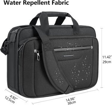 Сумка для ноутбука VANKEAN Premium Briefcase, чохол для ноутбука до 15.6 дюймів, чорно-сіра