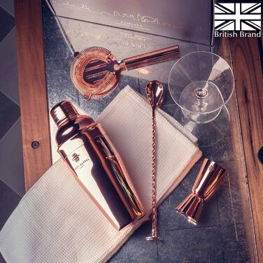 Коктейльний шейкер Rusty Barrel Mayfair з нержавіючої сталі, 680 мл, у подарунковій коробці, стиль Manhattan